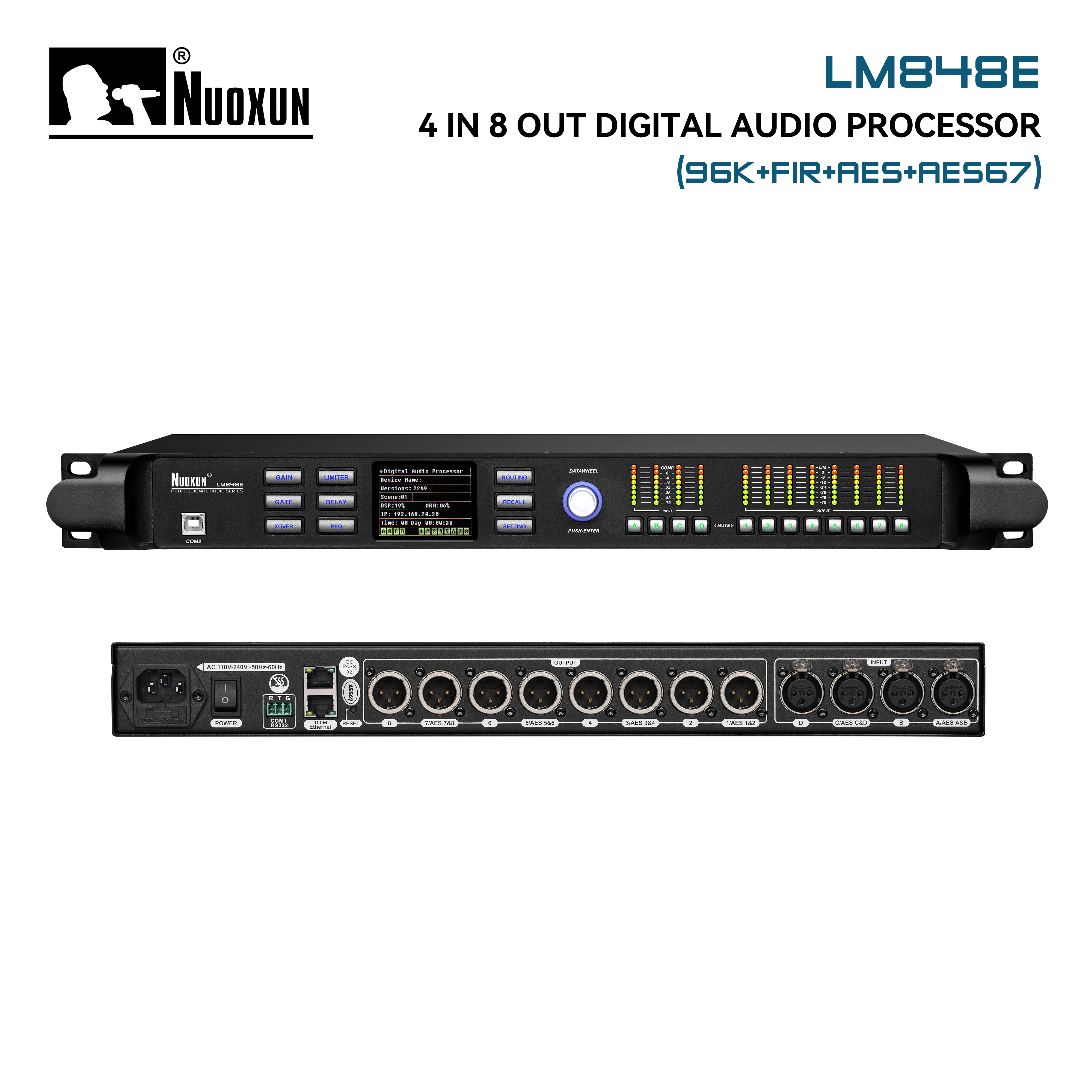 Fir Processor Professional Dante Audio Processor with FIR Filter-Nuoxun Audio-FIR ...
